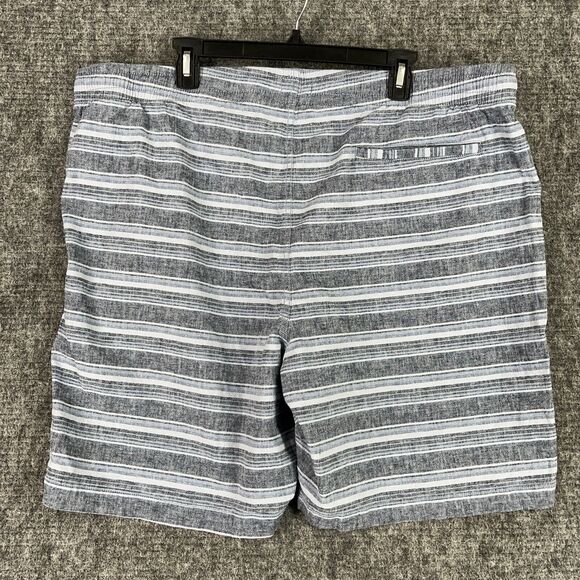 Old Navy Shorts Mens‎ XXL Blue Striped Linen Pull On Drawstring Jogger 9" Casual - Picture 2 of 8